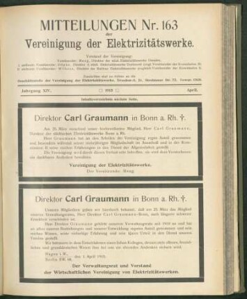 Mitteilung Nr. 163. Jg. 14, April 1915