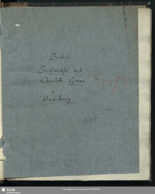 4,235: Abschriften von Briefen Bodes an Frau Heß - Mscr.Dresd.h.37,4o,Bd.235