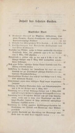 Inhalt des sechsten Bandes