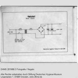 Technische Unterlagen Gläserne Kuh (englisch) - "Netzteil Power supply"