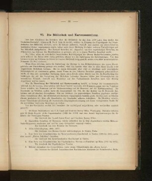 VI. Die Bibliothek und Kartensammlung.