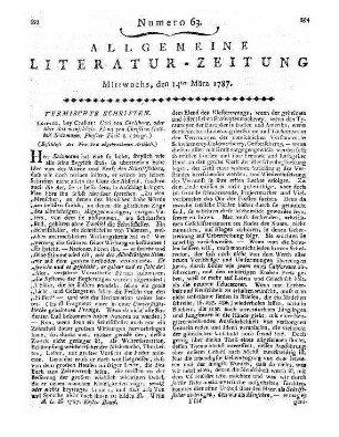 Salzmann, C. G.: Carl von Carlsberg oder über das menschliche Elend. T. 5. etc. (Beschluß des in Nro. 60 a. abgebrochnen Artikels.)