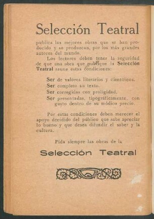 "Selección Teatral" - [Editorial]