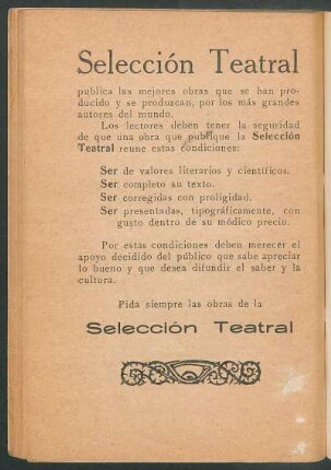 "Selección Teatral" - [Editorial]