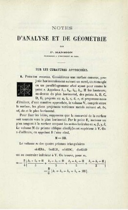 NOTES D'ANALYSE ET DE GÉOMÉTRIE.