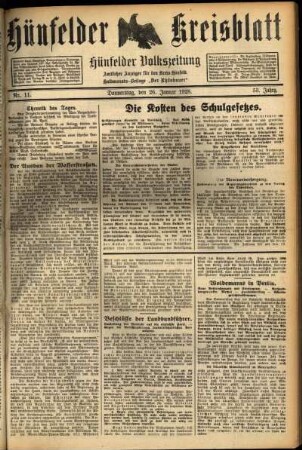 Ausgabe vom Donnerstag, den 26. Januar 1928.