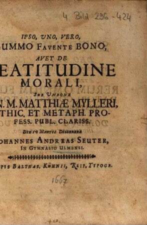 De Beatitudine Morali