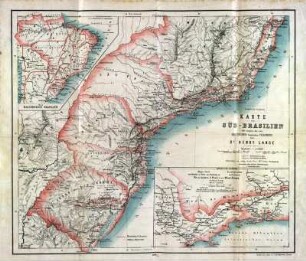 Karte von Süd-Brasilien mit Angabe der von Deutschen bewohnten Colonien