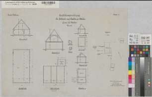 Mellen (Balve) Pachtung Mellen Schafstall, Scheune und Backhaus Grundrisse, Schnitte, Lageplan 1906 1 : 100/500 46 x 65 Zeichnung Landsberg-Velensches Bauamt Landsberg-Velen