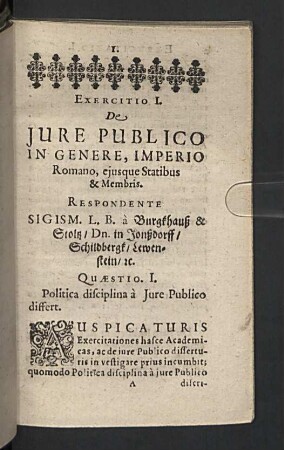 Exercitio I.