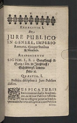 Exercitio I.