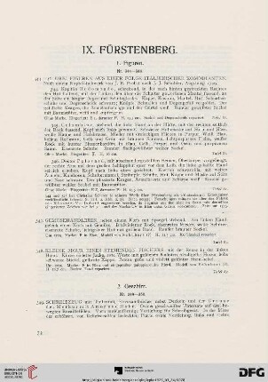 IX. Fürstenberg (Nr. 344-350)