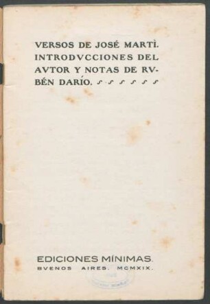 Versos : Introducciónes del autor y notas de Rubén Darío