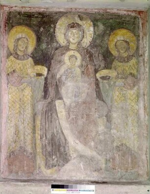 Freskenausstattung des Oratorium Marianum — Madonna zwischen den Heiligen Pudentiana und Praxedis