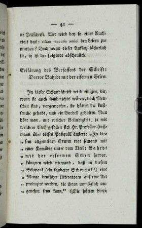 Erklärung des Verfassers der Schrift: Doctor Bahrdt mit der eisernen Stirn.