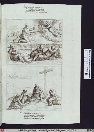 Joseph von Arimathia und Nikodemus nehmen den Leichnam Jesu vom Kreuz.