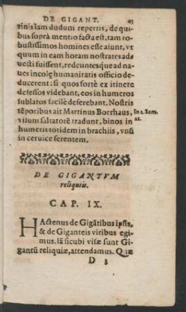De Gigantum reliquiis. Cap. IX.