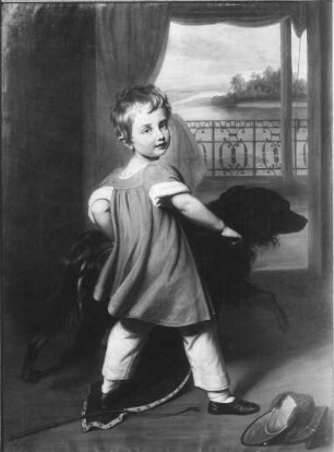 Vogel von Vogelstein, Carl Christian (1788-1868). Kinderbildnis mit Hund. Öl/Leinwand, 1836
