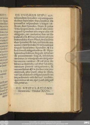 De Stipulatione servorum. Titulus XVIII.