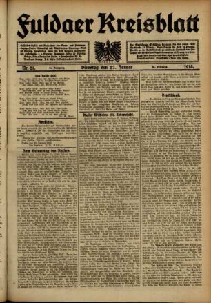 Ausgabe vom Dienstag, den 27. Januar 1914.