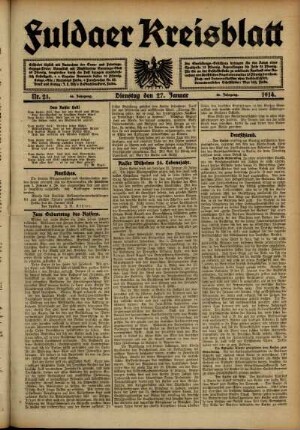 Ausgabe vom Dienstag, den 27. Januar 1914.