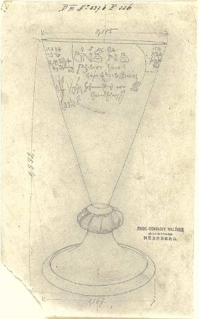 Walther, Conradin; u. a. Deutschland; Italien; Sammlung Conradin Walther: Band III, Nr. 317 - 359 (fol. 321 - 370) - Kelch (Ansicht)