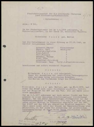 Gaus, Wilhelmine, geb. Metter