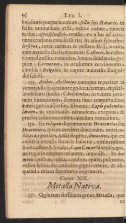 Caput XIX. Metalla Nativa