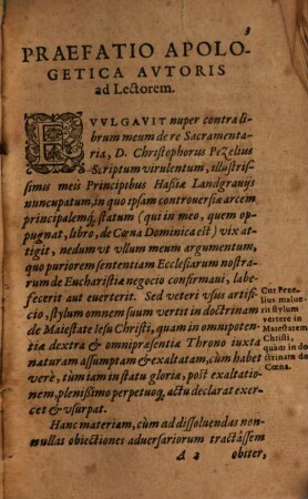 Assertio Sanae Et Orthodoxae Doctrinae De Persona Et Maiestate Domini nostri Iesu Christi, ad dextram virtutis potentiae[que] Dei : in usum studiosae iuventutis sub forma Quaestionum & Responsionum proposita. In Qua Refutantur Sophismata Futilissima D. Christophori Pezelii Bremensis ...