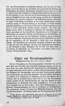Schule und Berechtigungswesen.