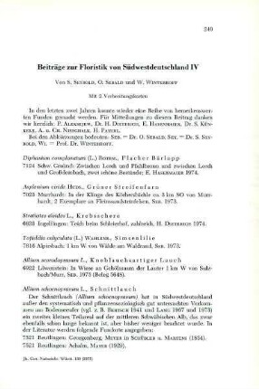Beiträge zur Floristik von Südwestdeutschland IV