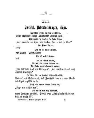 XVII. Zweifel, Uebertreibungen, Lüge