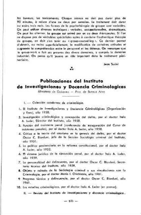 575, Publicaciones del Instituto de Investigaciones y Docencia Criminologicas