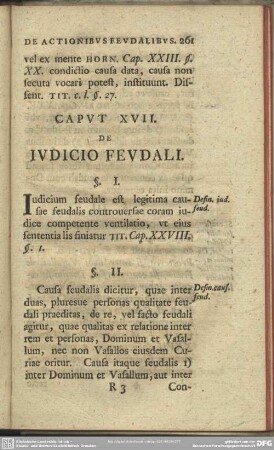 Caput XVII. De Iudicio Feudali