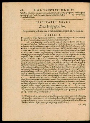 Disputatio XXVIII. De Fideiussoribus.