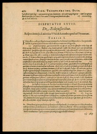 Disputatio XXVIII. De Fideiussoribus.