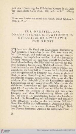 Zur Darstellung dramatischer Situationen in Ottonischer Literatur und Kunst