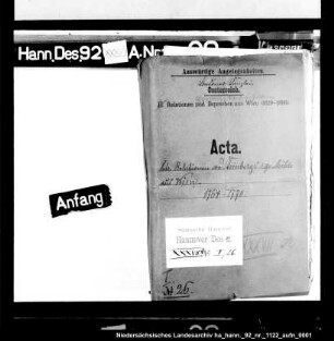 Relationen von Steinbergs und Johann Ludwig von Wallmodens bzw. des Legationssekretärs Christoph Christian Mühl aus Wien