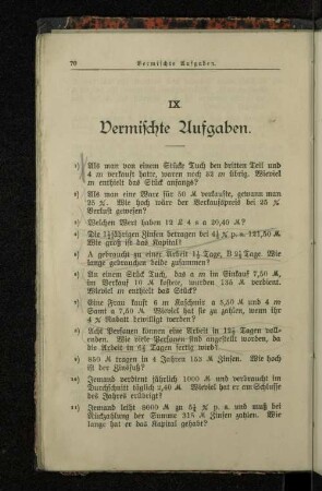 IX. Vermischte Aufgaben.