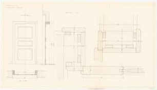 Wohnhaus Hauser, Solln: Tür I 1:10, Details 1:1