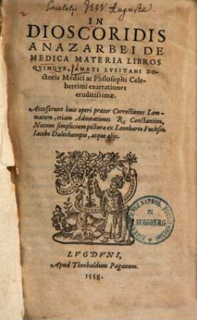 In Dioscoridis Anazarbei De medica materia libros quinque enarrationes eruditissimae