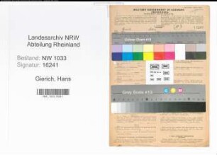 Entnazifizierung Hans Gierich , geb. 15.12.1913 (Kaufm.Angest.)