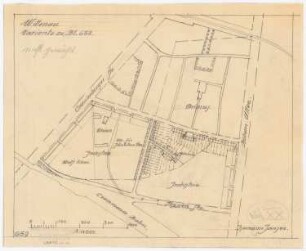 Siedlungsplan der Heimstättengesellschaft Primus Wittenau, Berlin-Reinickendorf: Lageplan 1:4000