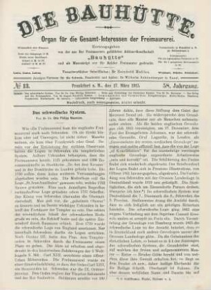 No. 13. Frankfurt a. M., den 27. März 1915. 58. Jahrgang.