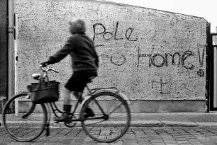 Deutsch-polnische Grenze. Anti-Polen-Graffiti in Guben