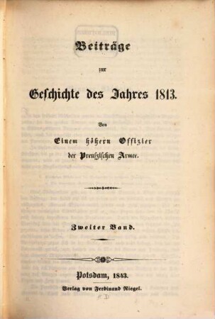 Beiträge zur Geschichte des Jahres 1813. 2