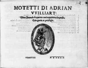 MOTETTI DI ADRIAN VVILLIART. Libro Secondo A quattro uoci nouamente impresso