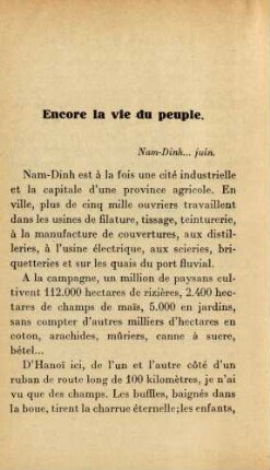 Encore la vie du peuple.