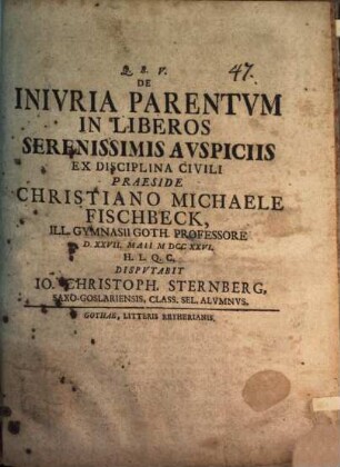 De iniuria parentum in liberos