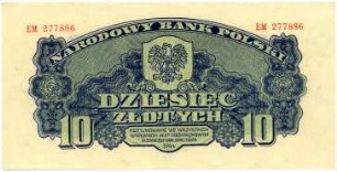 Geldschein, 10 Złotych, 1944
